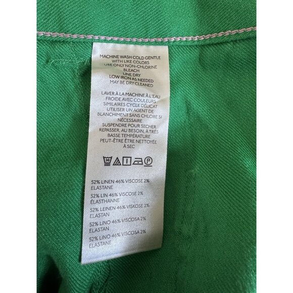 NWT Size 33T -The Colette Linen Blend Crop Wide-Leg Pants in Green (NWT USD 138) - Picture 10 of 16